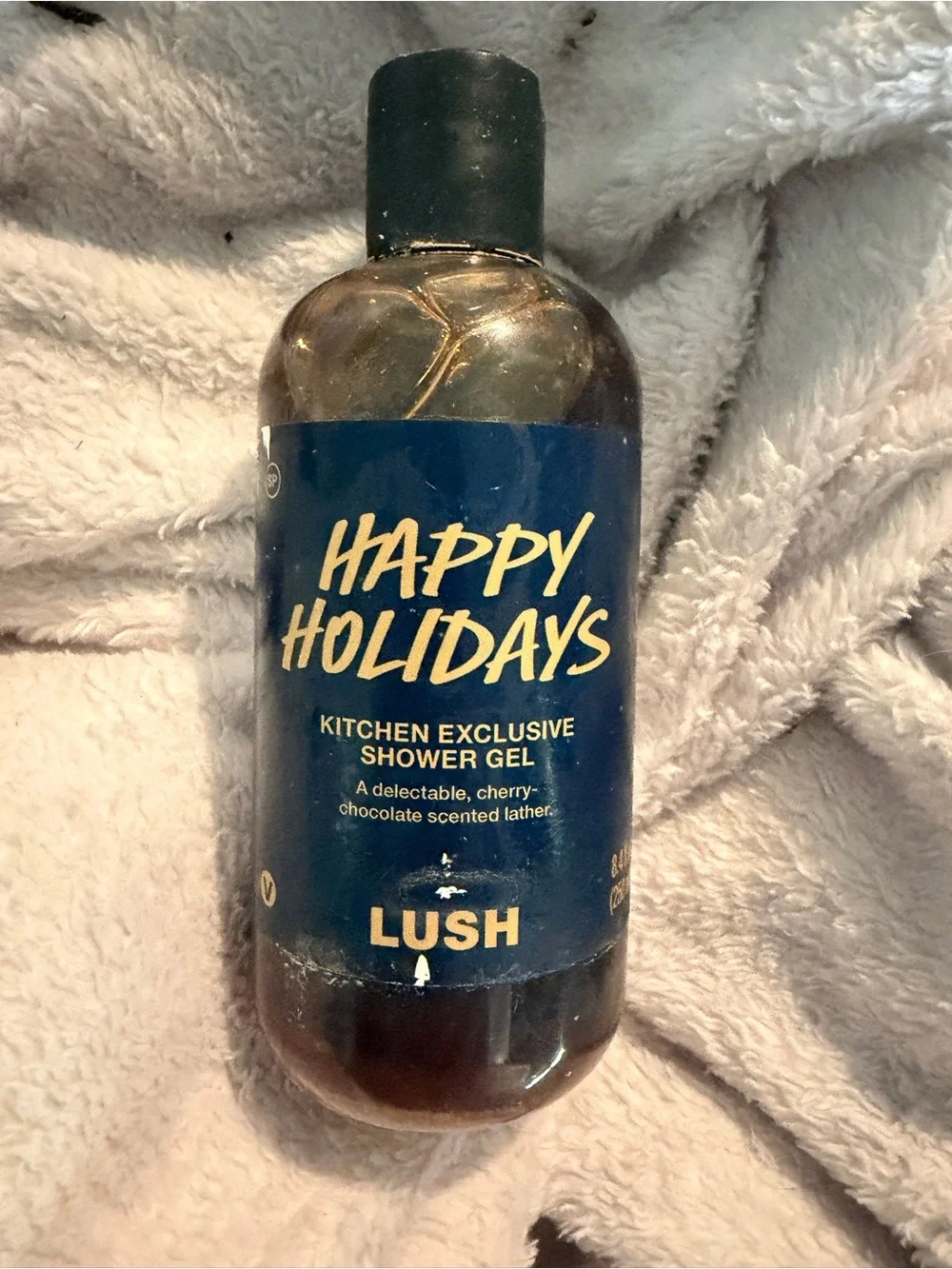 LUSH Happy Holidays Shower Gel - Navy Blue and Black